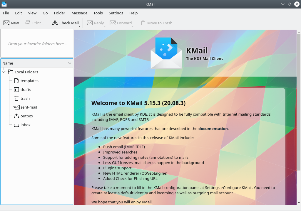 برنامج KMail للبريد الإلكتروني